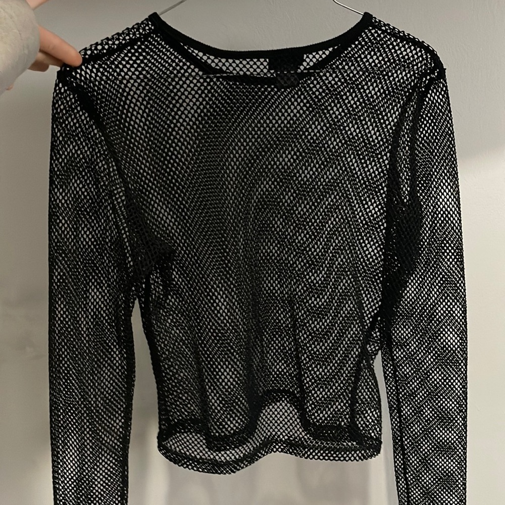 Mesh black long sleeve.